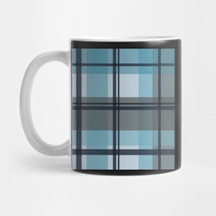 winter plaid in ice blue and navy seamless pattern Mug